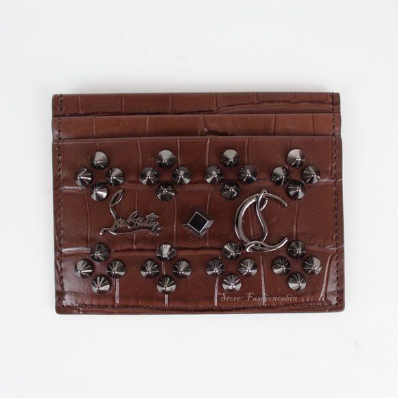 NWT Christian Louboutin Croc-Embossed Leather Card Holder - Picture 3 of 11
